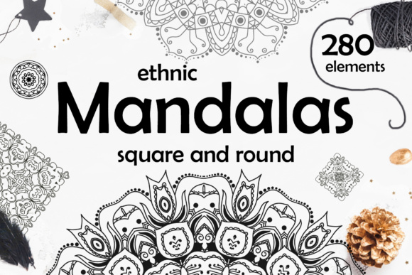 280 Ethnic MANDALAS Square and Round: A Versatile Design Resource for Creative Projects