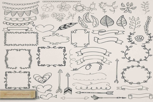 57 Digital Vector Doodles and Elements: A Versatile Resource for Designers