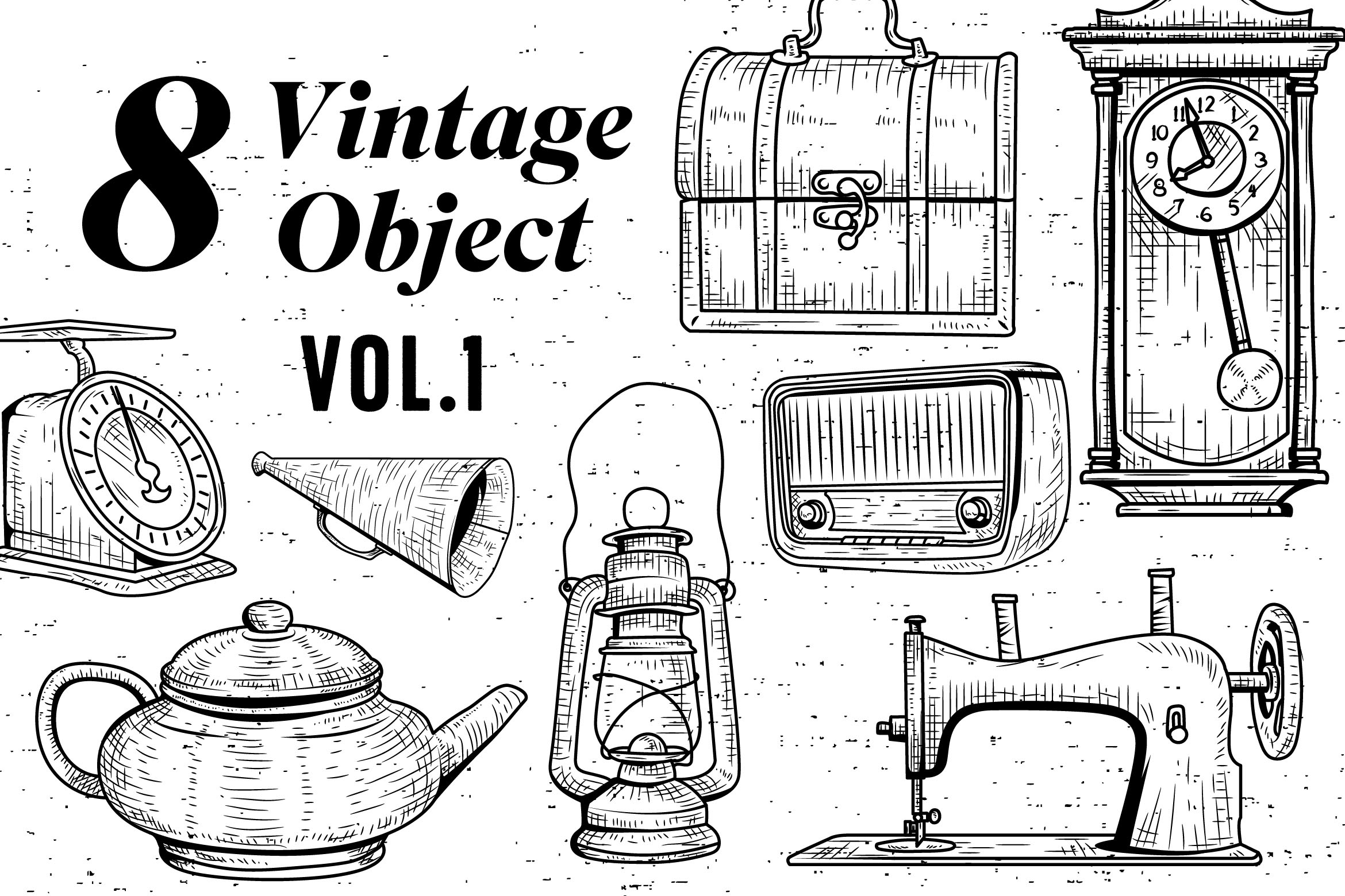 8 Vintage Object - Vol.1: A Creative Resource for Modern Designers