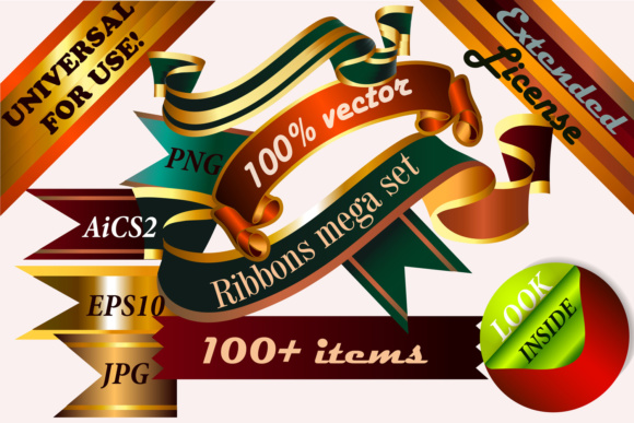 Big Pack of Vector Ribbons for Design