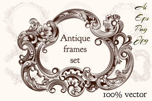 Collection of Vintage Vector Hand Drawn Frames