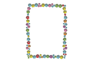 Decorative Paw Prints Border Design