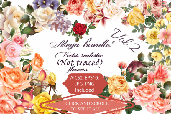 Mega Roses and Florals Pack: A Versatile Digital Illustration Bundle for Designers and Creators