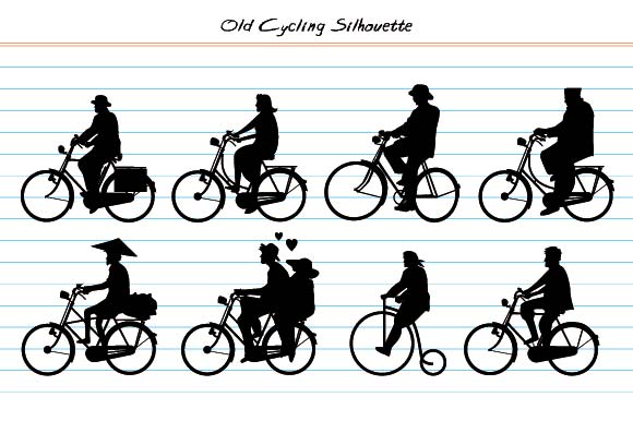 Old Cycling Silhouette