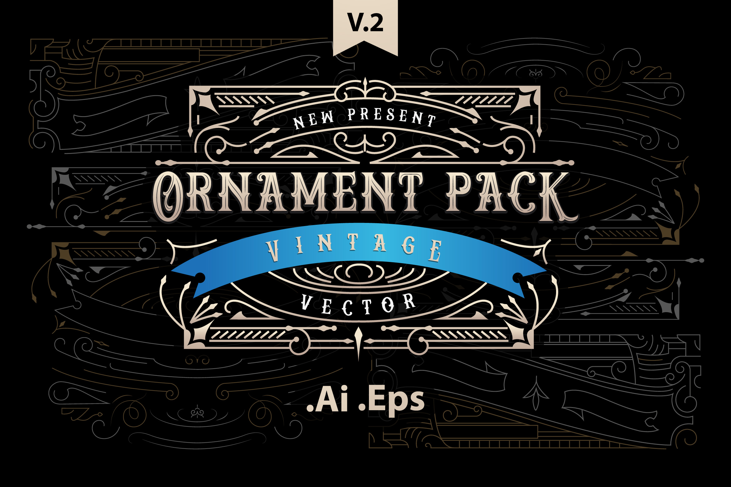 Ornament Pack Vintage 2: A Versatile Vector Asset for Creative Projects