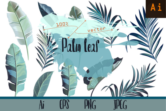 Palm Leafs. Vector ClipArt Set