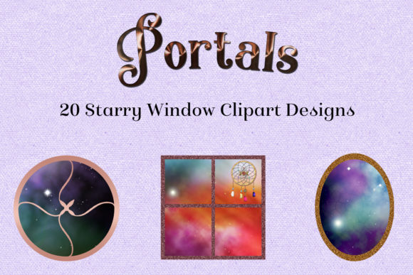 Portals - 20 Starry Window Clipart Designs: A Whimsical Addition to Creative Projects