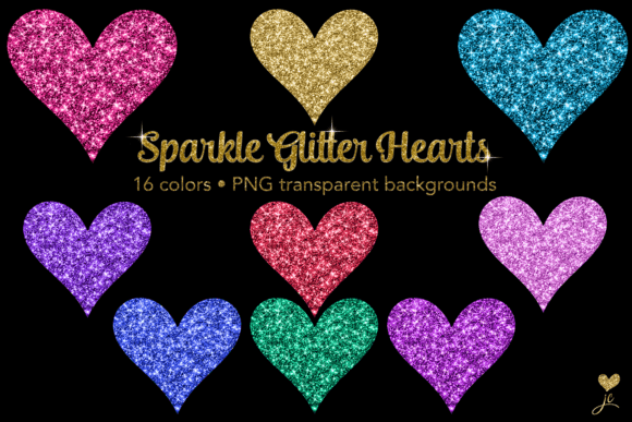 Sparkle Glitter Hearts: A Versatile Digital Clipart Set for Creative Projects