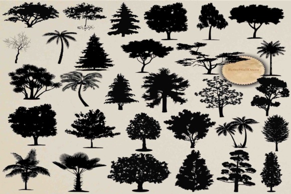 Tree Silhouette: A Versatile Design Asset for Creative Workflows