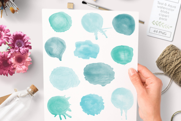 Watercolor Blobs with Splatter Graphics
