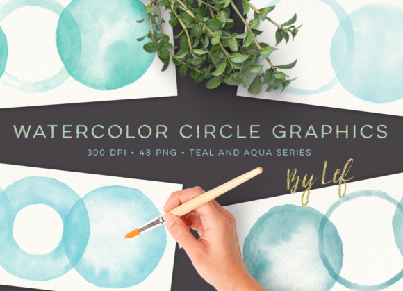 Watercolor Circle Clipart Graphics in Turquoise: A Strategic Design Asset for Modern Creatives