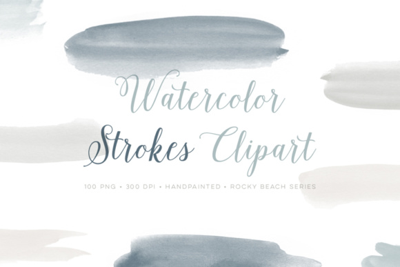 Watercolor Strokes Painted Clipart for Creative Projects